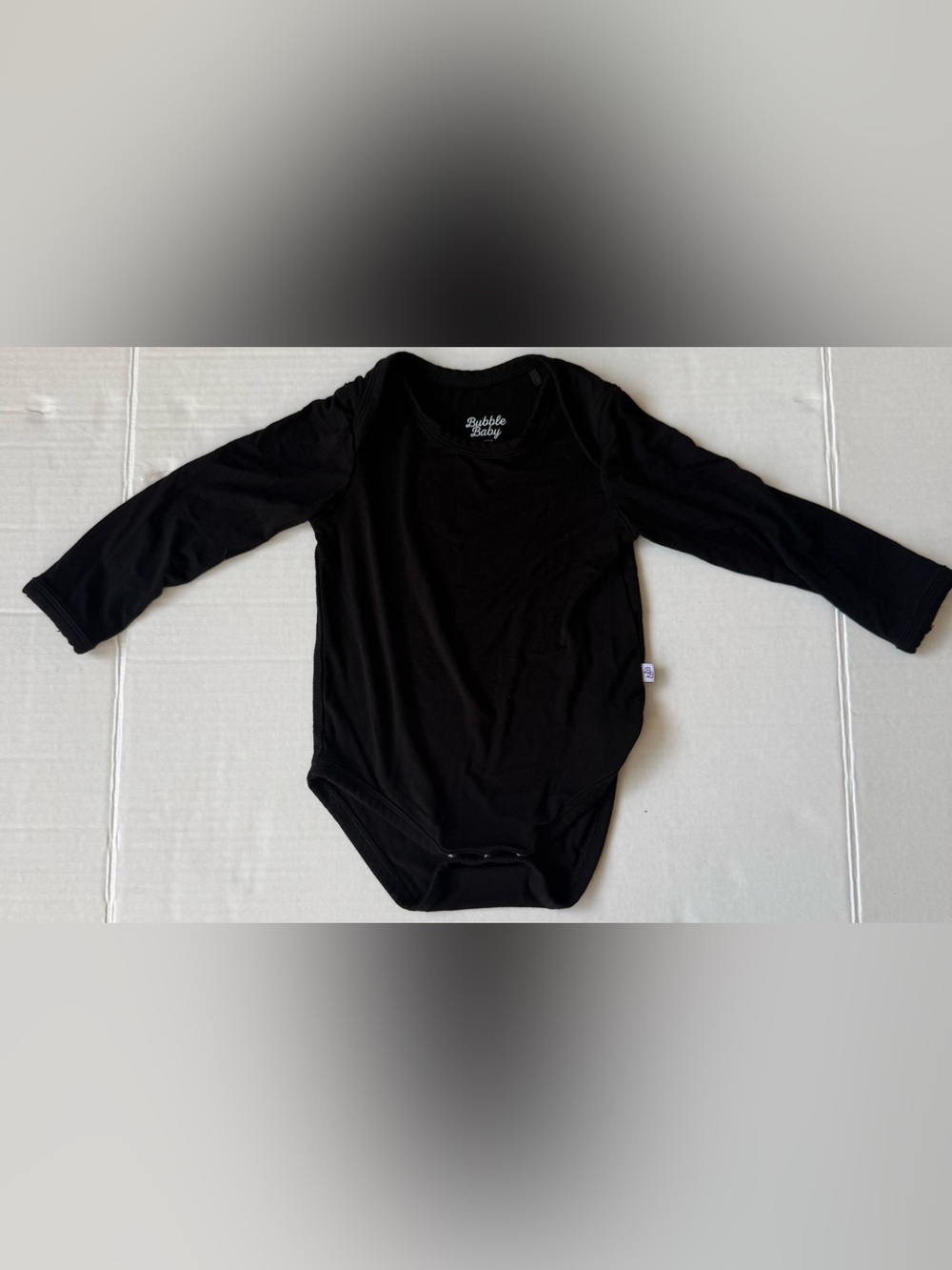 Bubble Baby Black Bamboo Long Sleeve Bodysuit Size 6-12 Months